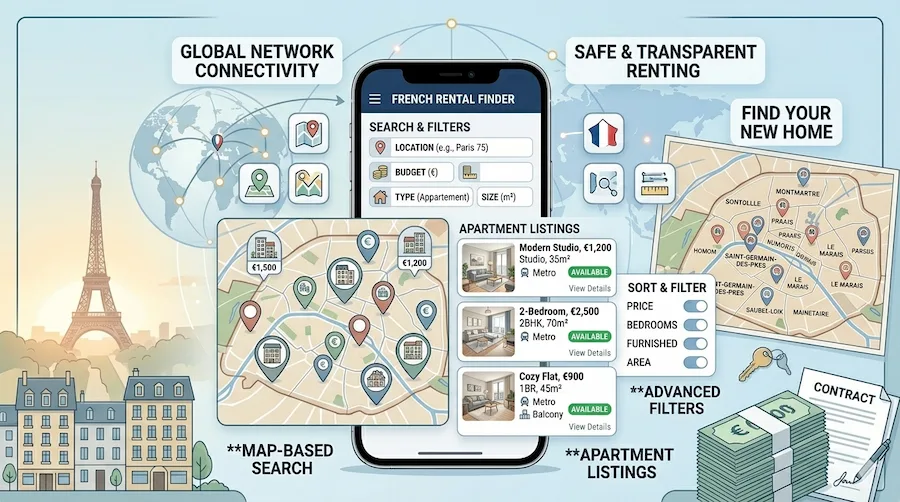 mobile apps used to find apartments in France including property search platforms