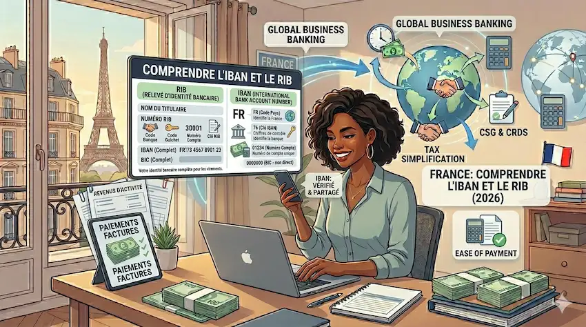 French IBAN and RIB example showing bank account details and format